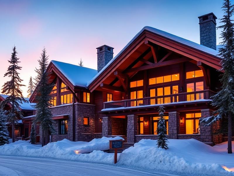 Big White ski chalet at dusk